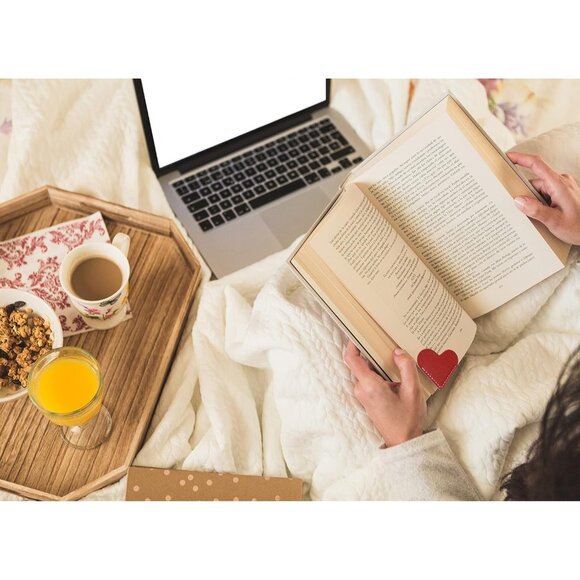 9 PCS Leather Bookmarks for Women with Heart Shape, Cute Corner Bookmark, Book A - Picture 2 of 7